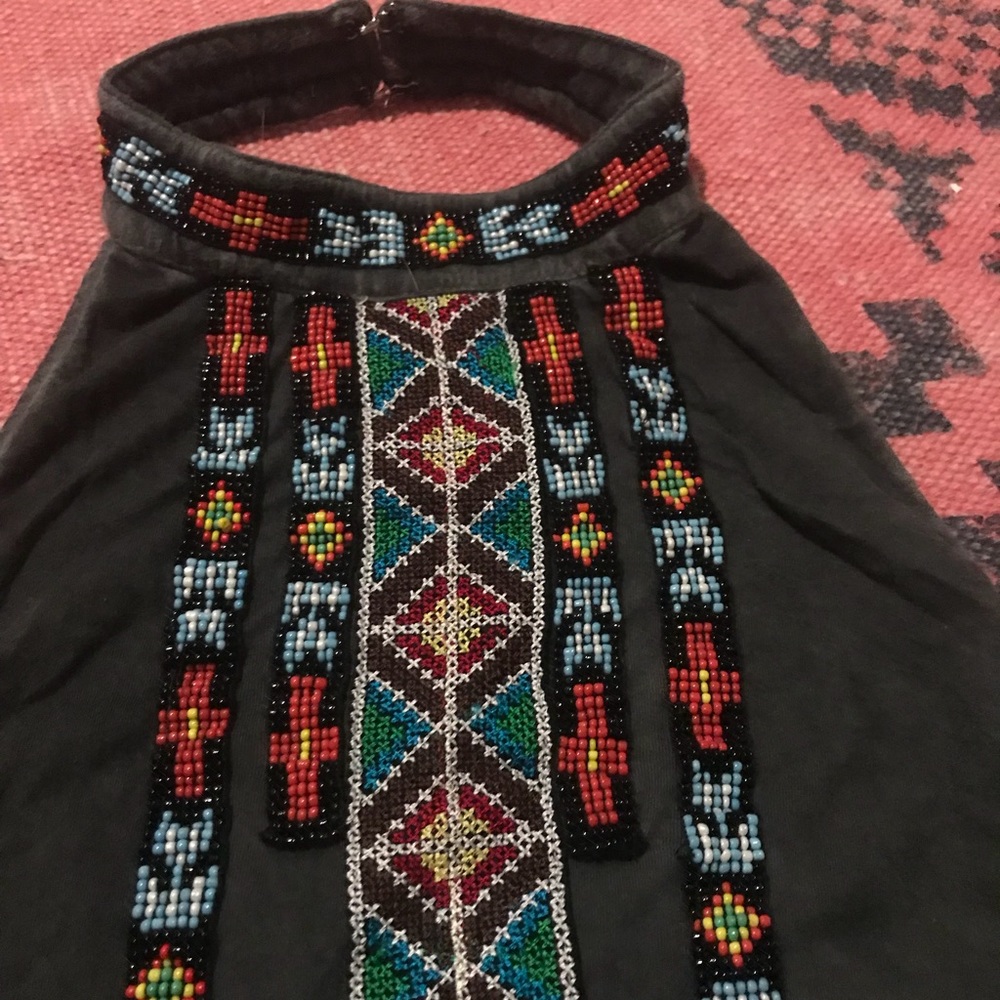 Beaded high neck top